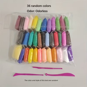 Set plastilina magica antiaderenta, Clay, 36 culori/set, 120 gr, accesorii incluse