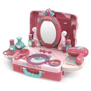 Valiza de machiaj 3 in 1 cu Accesorii, Oglinda si Sunete