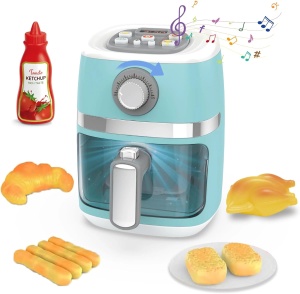 Air Fryer de jucarie cu efect de coacere, functii, lumini, sunete si accesorii, 11 piese