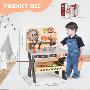 Banc de scule din lemn cu accesorii incluse si activitati