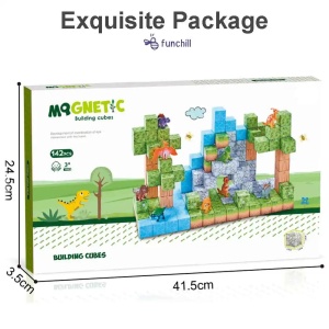 Blocuri magnetice de constructie 3D tip Minecraft, 2.5 cm - 142 piese