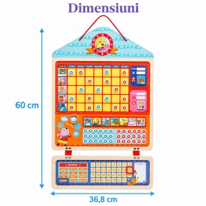 Calendar magnetic cu recompense pentru copii si panou pentru rutina zilnica, cu ceas si activitati - Img 8
