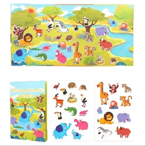 Carte educativa cu stickere reutilizabile - Safari