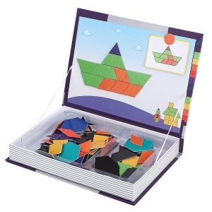 Carte magnetica puzzle pentru copii – Tangram