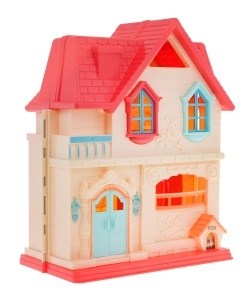 Casa de papusi din plastic cu etaj si mobilier pentru copii