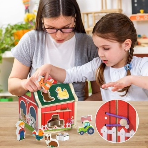 Casuta de sortat cu animalute - Ferma vesela