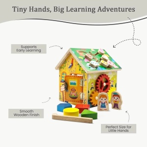 Casuta educativa din lemn 8 in 1 cu activitati Montessori - Img 5