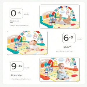Centru de activitati salteluta cu pianina, sunete si lumini, Baby Fitness, Albastru