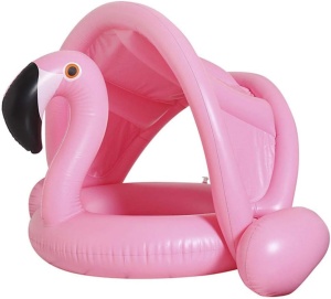 Colac tip barcuta cu parasolar detasabil, Flamingo, Roz