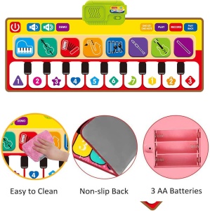 Covor muzical interactiv cu clape de pian si functii, 80 x 30 cm