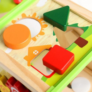 Cub din lemn cu activitati interactive 5 in 1 din Lemn, Copacel