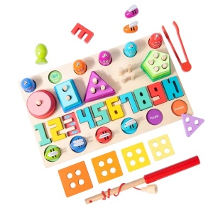 Joc de sortare 4 in 1, pescuit si sortator cu 40 piese, Albinute