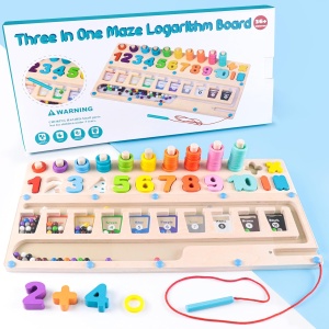 Joc educativ logaritmic 3 in 1, labirint, asociere culori si numere 