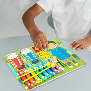 Joc educativ multifunctional 3 in 1, Xilofon snuruit si asocieri