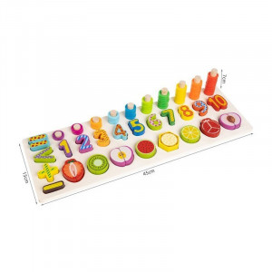 Joc logaritmic 4 in 1, asociere, numarare, sortare si feliat fructe
