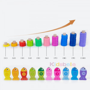 Joc educativ Montessori multifunctional cu 6 activitati, Pesti