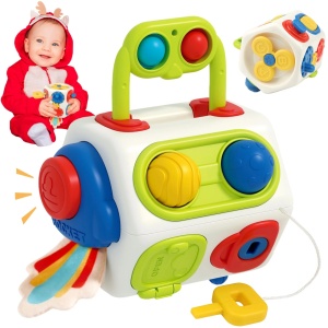 Jucarie interactiva cu 8 activitati pentru bebelusi, Busy Cube