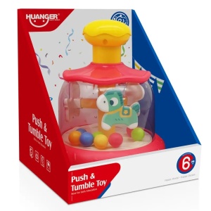 Jucarie interactiva mini carusel cu bilute, Ponei