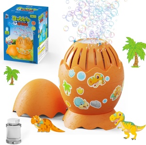 Masina automata de baloane pentru copii, model ou de dinozaur, 10000+ baloane/min, lumini LED, accesorii incluse - Portocaliu