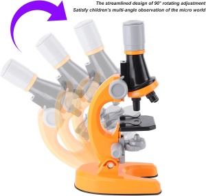 Microscop pentru copii, STEM, marire pana la 1200x - Portocaliu
