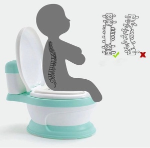 Olita muzicala 3 in 1 pentru copii, design realist tip toaleta, 1-6 ani, albastru