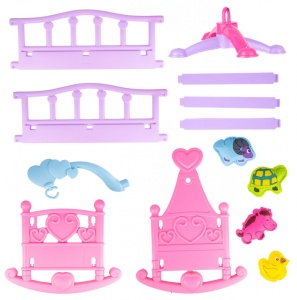 Patut balansoar cu papusa, carusel suspendat si accesorii incluse - Sweet Baby