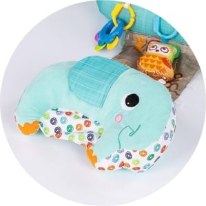 Perna multifunctionala 5 in 1 pentru bebelusi, cu jucarii senzoriale, pentru tummy time, alaptare si sprijin in sezut, albastru - Img 6
