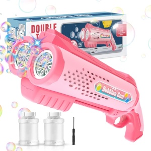 Pistol dublu de facut baloane de sapun - Roz