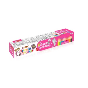 Plansa de colorat pentru copii rulou 200 x 30 cm, 12 creioane colorate