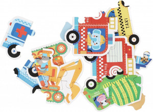 Puzzle cu 33 piese mari, Vehicule