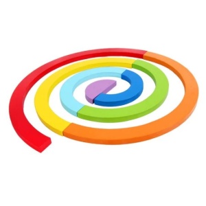 Puzzle din lemn in forma de semicerc, Rainbow