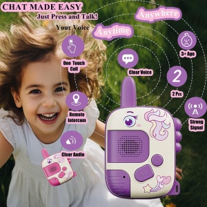 Set 2 walkie talkie, raza 300m, voce clara, plastic - Unicorn - Img 4