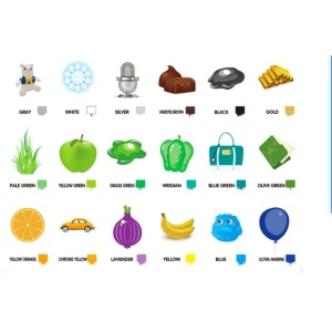 Set 36 carduri cognitive invatare culori in limba engleza