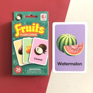 Set 36 carduri cognitive pentru copii, joc memorie, Invatam fructele