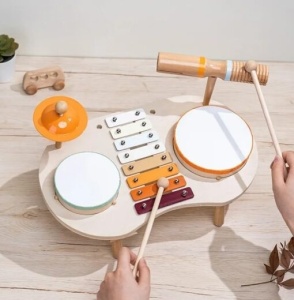 Set 5 instrumente muzicale cu cadru din lemn
