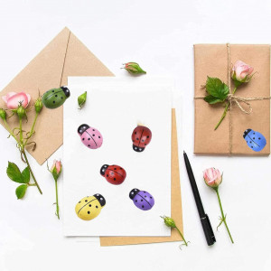 Set 50 gargarite multicolore din lemn pentru creatii, 15 mm