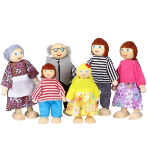 Set 6 Figurine din Lemn, Familia