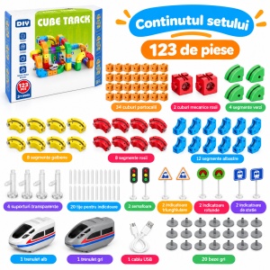 Set constructie tren cu circuit magnetic 3D - 123 piese - Img 6