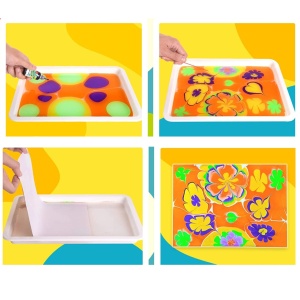 Set creativ pictura, efect marmorare, 12 culori