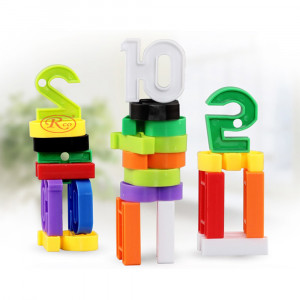 Set de constructie educational si snuruit, 100 piese, Cifre