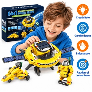 Set de constructie Robot Solar 6 in 1 – Explorarea spatiului, joc educativ STEM - Img 11