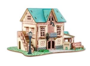 Set de construit din lemn, macheta, copii si adulti, 74 piese, Han - Img 4