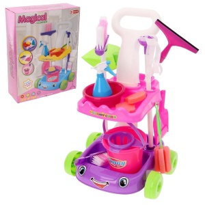 Set de curatenie tip carucior cu 14 piese pentru copii