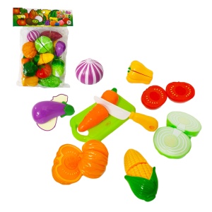 Set de joaca de feliat din plastic, 15 piese, Legume