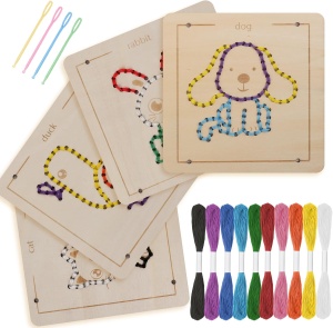 Set de snuruit cu 4 placi din lemn - Animale domestice