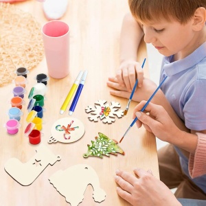 Set figurina clopotel de pictat din lemn, activitati craft, 13 cm