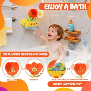 Set jucarii interactive de baie - Flori vesele