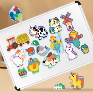 Set puzzle magnetic cu 30 piese - Ferma - Img 2