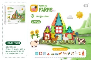 Set STEM magnetic de constructie - Ferma - 37 piese - Img 5
