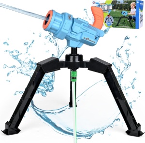Tun cu apa si trepied pentru copii - Super WaterGun - Albastru